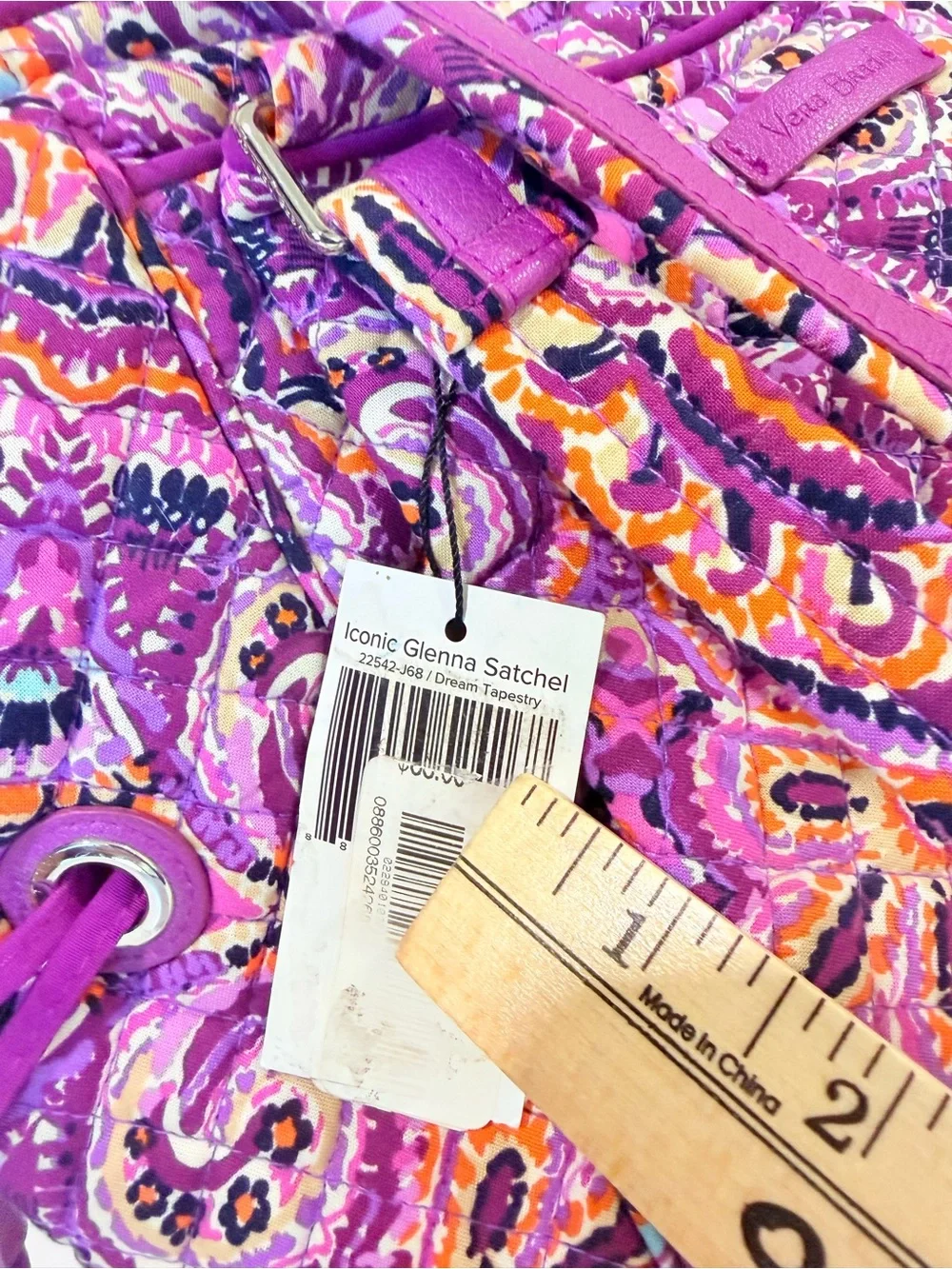 Vera Bradley Iconic Glenna Satchel Dream Tapestry NWT Retired Purple Paisley Bag